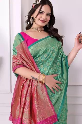 rama art silk blend woven traditional rich saree