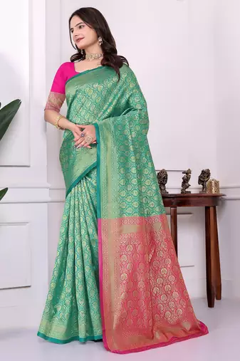 rama art silk blend woven traditional rich saree