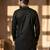 Black embroidered cotton kurta