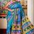 blue hand woven silk blend kantha work all seasons sarees