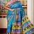 blue hand woven silk blend kantha work all seasons sarees