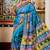 blue hand woven silk blend kantha work all seasons sarees