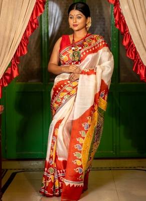 multicolor woven silk blend bengal handloom all seasons sarees 1