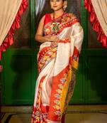 multicolor woven silk blend bengal handloom all seasons sarees