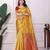 yellow color art silk fabric woven designer traditional rich saree