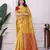 yellow color art silk fabric woven designer traditional rich saree