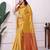 yellow color art silk fabric woven designer traditional rich saree