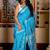 blue woven faux silk blend blend kantha work all seasons sarees