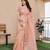 peach color tissue linen art silk fabric weaving jari lining designer saree