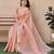 peach color tissue linen art silk fabric weaving jari lining designer saree