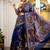 blue woven faux silk blend blend kantha work all seasons sarees