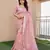 pink color tissue linen art silk fabric weaving jari lining designer saree