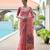 pink color chanderi cotton fabric weaving reshan flower designer ethnic saree