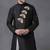 Black embroidered dupion silk kurta