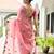 pink color chanderi cotton fabric weaving reshan flower designer ethnic saree