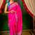 pink woven silk blend kantha work all seasons sarees