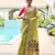 green color chanderi cotton fabric weaving reshan flower designer ethnic saree