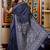 blue woven silk blend kantha work all seasons sarees