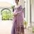 purple color chanderi cotton fabric weaving reshan flower designer ethnic saree