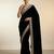 Black Color Plain With Embroidery And Sequins Work Viscose Velvet Saree