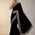 Black Color Plain With Embroidery And Sequins Work Viscose Velvet Saree