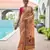 peach color chanderi cotton fabric weaving reshan flower designer ethnic saree