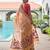 peach color chanderi cotton fabric weaving reshan flower designer ethnic saree
