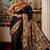 black woven silk blend kantha work all seasons sarees
