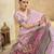 graceful ethnic purple color bollywood style crepe silk blend designer digital foil printed saree