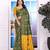 green color festive special traditional art silk woven designer saree