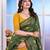 green color festive special traditional art silk woven designer saree