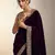 Purple Color Plain With Embroidery And Sequins Work Viscose Velvet Saree