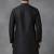 Black embroidered dupion silk kurta