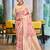 pastel pink color cotton silk blend fabric woven designer ceremonial saree