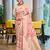 pastel pink color cotton silk blend fabric woven designer ceremonial saree
