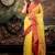 yellow woven silk blend cotton zari work all seasons sarees