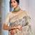 light grey color cotton silk blend fabric woven designer ceremonial saree
