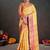 mustard color graceful art silk fabric woven jacquard designer saree