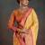 mustard color graceful art silk fabric woven jacquard designer saree