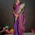 purple color graceful art silk fabric woven jacquard designer saree