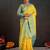 yellow color graceful art silk fabric woven jacquard designer saree