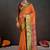 orange color graceful art silk fabric woven jacquard designer saree