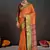orange color graceful art silk fabric woven jacquard designer saree