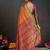 orange color graceful art silk fabric woven jacquard designer saree