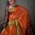 orange color graceful art silk fabric woven jacquard designer saree