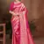 rani pink kanjivaram silk blend fabric woven designer graceful partywear saree