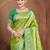 green color kanjivaram silk blend fabric woven designer graceful partywear saree