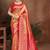 red with golden color kanjivaram silk blend fabric woven designer graceful partywear saree