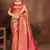 red with golden color kanjivaram silk blend fabric woven designer graceful partywear saree
