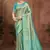 deep teal color kanjivaram silk blend fabric woven designer graceful partywear saree
